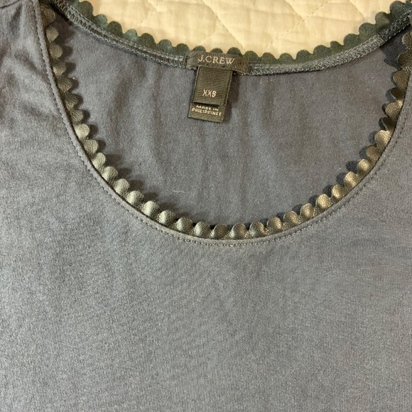 J.Crew Women’s Tank Top Navy Blue 100% Cotton Size XXS Scalloped Neckline (F27) - Picture 3 of 5